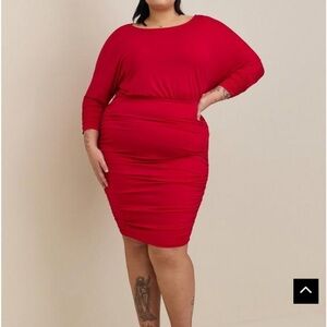 Torrid Vibrant Red Long Sleeve Dress